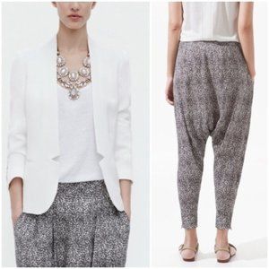 Zara Basic Animal Print Harem Trouser Pants Casual